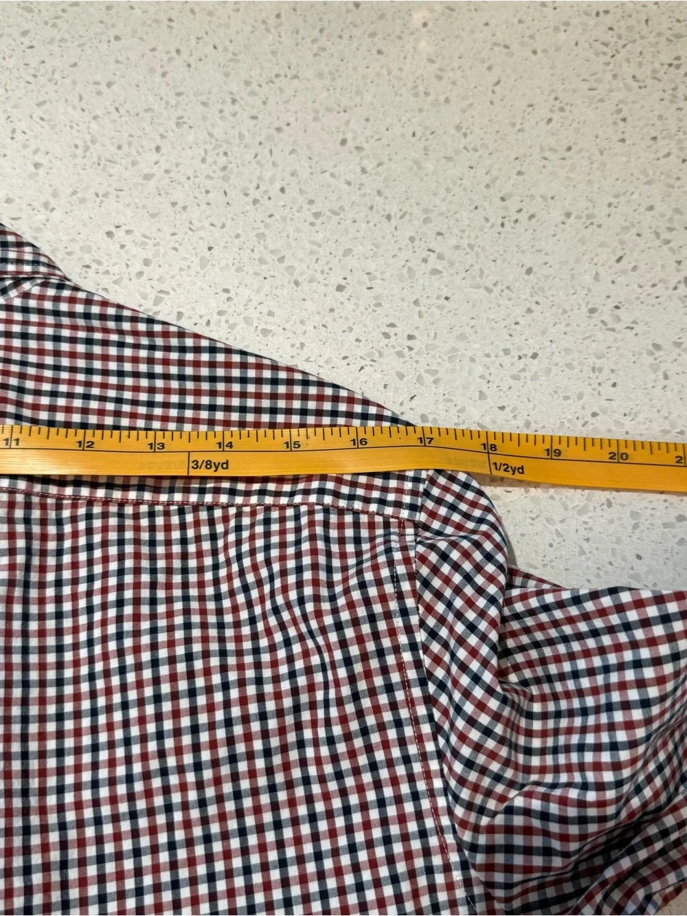 J. Crew Red and Navy Micro Gingham Button-Down Shirt